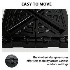 EROMMY 35.5" Patio Square Umbrella Base with Wheels, Heavy Duty Stand for Large Offset & Cantilever Umbrellas, Holds Up to 440 lbs with Water, Perfect for Outdoor Use
