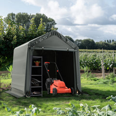 EROMMY 6x6 ft Heavy Duty Outdoor Storage Shed with Roll-up Zipper Door, UV Resistant and Waterproof Portable Garage Carport