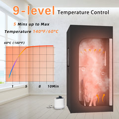 EROMMY Sauna Box,Inflatable Portable Steam Sauna for Home,Sauna Tent with 2.6L Steamer,9 Levels,70.8” x 35.4” x 31.5”