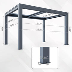 EROMMY 10x13 Smart Electric Pergola with Movable Louvers