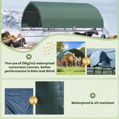 EROMMY 12'x12' Heavy Duty Round Style Canopy With Shade Shed Kit for Livestock