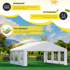 EROMMY Heavy Duty Party Tent with Removable Sidewalls & Storage Bags, White