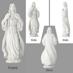 EROMMY 24.8'' Sacred Heart of Jesus Statue Hand-Painted Catholic Jesus Christ Figurine for Garden, Outdoor Yard, Patio, Lawn, Hallway, Religious Gift