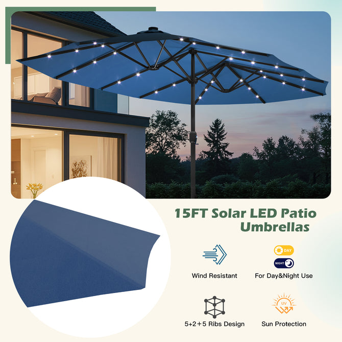 gemmy patio umbrella solar led lights LED Patio Umbrella with Lights