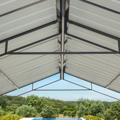 EROMMY 12 x 20 ft Carport with Galvanized Steel Roof - 12' x 20' x 8.6' Multi-Use Shelter, Sturdy Metal Carport for Cars, Boats, and Tractors