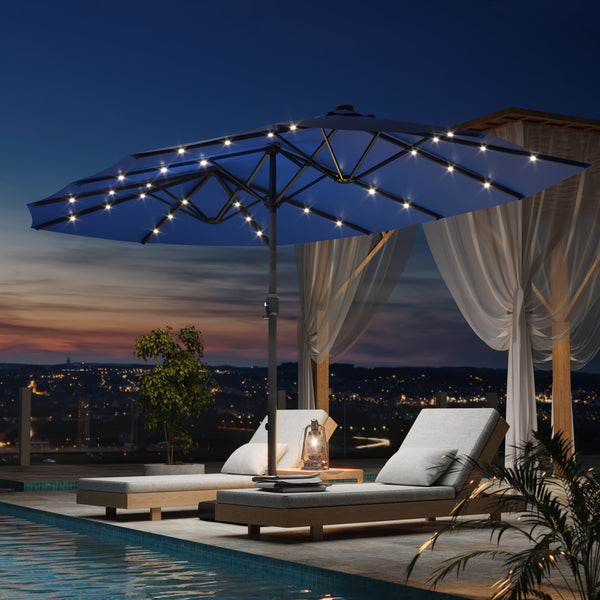 EROMMY 15 × 9 Double-Sided Patio Umbrella with Lights