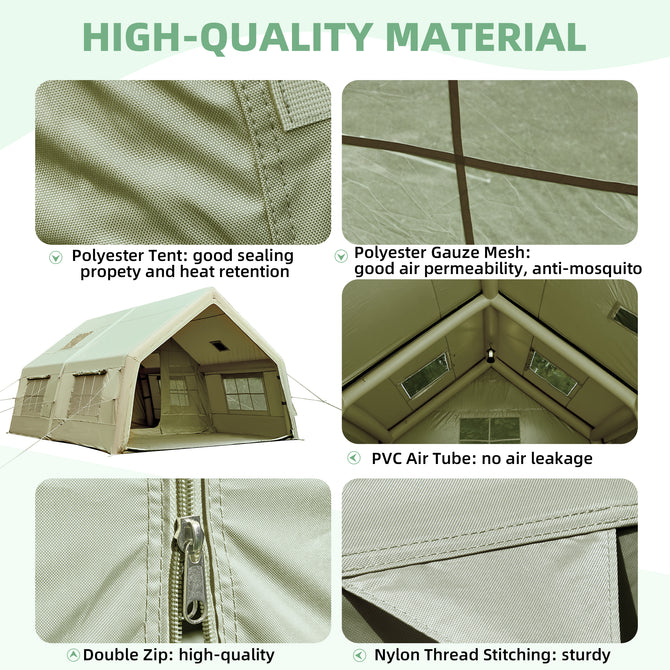 anti heat tent 10-12 Person 4 Season Tent with Stove Jack | Extra Large & Durable