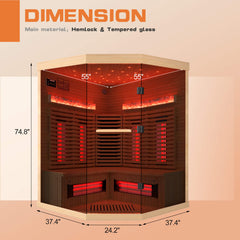 EROMMY Infrared Sauna 4 Person with Full Spectrum Heaters for Home or Gym