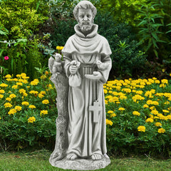 EROMMY St. Francis Religious Garden Decor Statue, Spiritual Nature's Nurturer Waterproof Sculptures