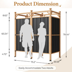 EROMMY Outdoor Shower Enclosure with Lockable Door, Weatherproof Outdoor Shower Stall with Metal Panels, Hooks & Shelves - Perfect for Pool Wash Station, Backyard & Beach Rinse Area Large Version