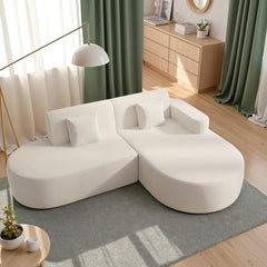 EROMMY Modern L-Shape Sectional Sofa with Chaise Lounge,Boneless L Shape Sofa with Deep Seat, Beige
