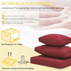 Outdoor Replacement Cushions for 6-Seat Patio Conversation Set, Wine Red | erommy