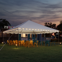 EROMMY 20x20ft Pole Party Tent with Sidewalls and Doors, Heavy Duty Outdoor Canopy with Carry Bags, Large White Event Tent for 62 People, Weddings, Parties, and Gatherings
