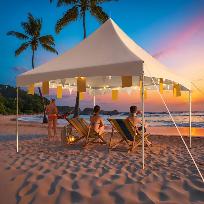 beach party tent 15x15 Ft Heavy Duty Tent Outdoor Wedding Tent Waterproof Patio Event T –  Erommy