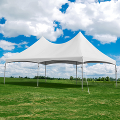 EROMMY 20x30ft Party Tent, Outdoor Wedding Tent, Heavy Duty Peaked Frame Canopy with Fire Retardant PVC Top, 100 Person, for Event Commercials, White