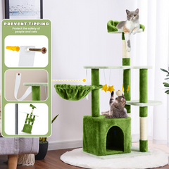 EROMMY Cat Tree Tower 45 inches Tall Cat Tower with Scratching Post, Cozy Condo, Hammock, Dangling Balls,Cat Activity Center Kitten Play House