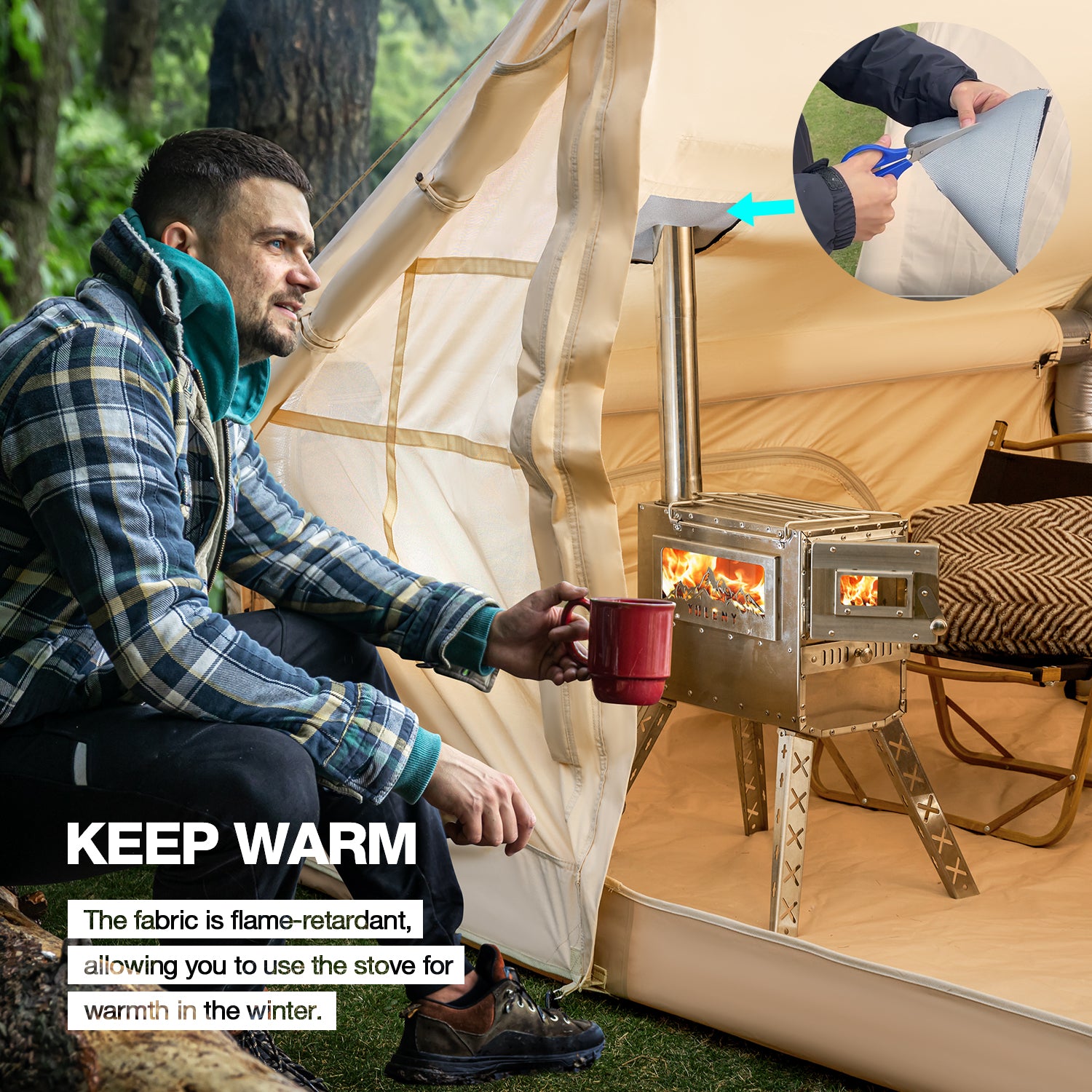 ️⃣ Premium Inflatable Tent with Stove Jack Panda air Medium