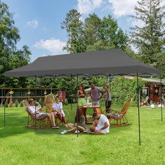EROMMY 10' x 30' Pop Up Canopy Tent, Commercial Instant Canopy Heavy Duty with Roller Bag, 8 Sand Bags, 8 Wind Ropes & Ground Nails, Outdoor Canopies for Events, Parties and Camping, Gray