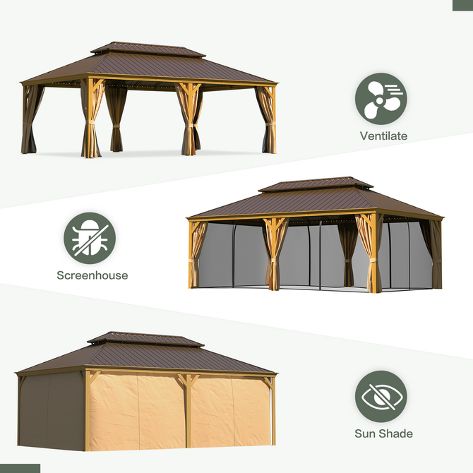 14x22 Hardtop Gazebo with Insect Screen | Elegant & Durable