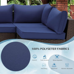 Outdoor Replacement Cushions for 6-Seat Patio Conversation Sets, Dark Blue | erommy