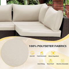 Outdoor Replacement Cushions for 6-Seat Patio Conversation Sets, Beige | erommy