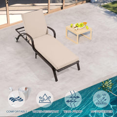EROMMY Outdoor Lounge Chair Cushion Replacement Set of 2, Beige-Erommy