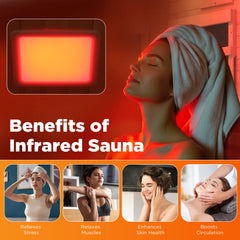 EROMMY 2-Person Full Spectrum Far Infrared Sauna Room with Red Light Therapy