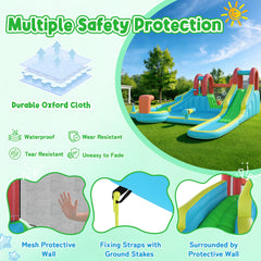 EROMMY Inflatable Water Slide,10 in 1 Double Water Slide Bounce House for Kids 3-12 with Blower, Splash Pool, Water Cannon, Climbing Wall, Basketball Hoop for Kids Indoor Outdoor Backyard