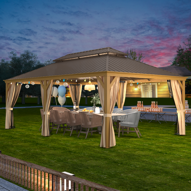 14x22 Hardtop Gazebo with Insect Screen | Elegant & Durable