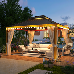 EROMMY 12x14 Hardtop Steel Gazebo with Easy Installation