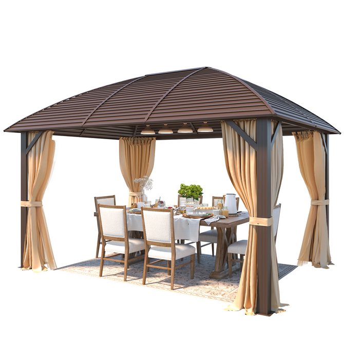 もえぴ EROMMY 10' x 13' Hardtop Gazebo with Galvanized Steel Roof