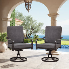 EROMMY Swivel Patio Chairs Set of 2 with Thickened Cushions, Gray