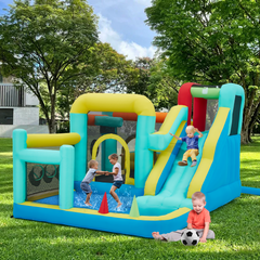 EROMMY Inflatable Trampoline Bouncy House with Water Slides for Kids 3-6 Backyard,  Heavy Duty 840D Oxford