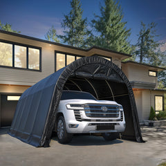 EROMMY 13' x 20' Heavy Duty Carport, Portable Garage with All-Steel Metal Frame and Round Style Roof, Anti-Snow Outdoor Shelter