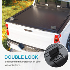 EROMMY Retractable Hard Truck Bed Tonneau Cover for 2016-2026 Toyota Tacoma 5 Ft(60'') with Double Key Lock & LED Light,Aluminum Matte Black