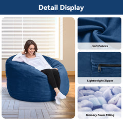 EROMMY 5ft Giant Gorilla Bean Bag Sofa Chair Bed for Adults, Blue