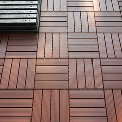 Erommy 44 PCS Interlocking Deck Tiles 12" x 12" – Brown Waterproof PP Flooring for Patio, Balcony, Bathroom, Garden & Poolside, Non-Slip, Easy DIY, Indoor Outdoor All-Weather Use