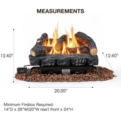 erommy 20 inch ventless propane fireplace logs black product image 4