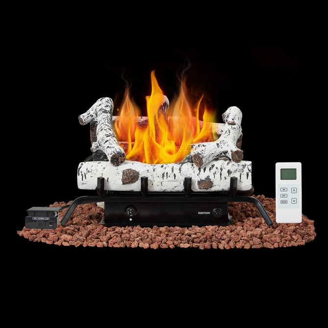 erommy 20 inch ventless propane fireplace logs white product image 1
