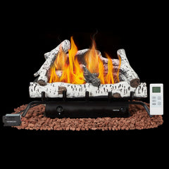 erommy 24 inch white natural gas ventless fireplace logs product image 1