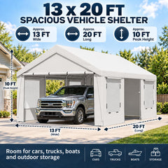 erommy 13x20 white heavy duty carport product image 2