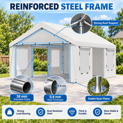 erommy 13x20 white heavy duty carport product image 3