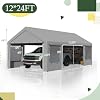 erommy 12x24 gray heavy duty carport product image 8