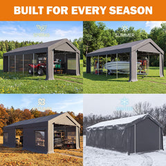 erommy 13x24 gray heavy duty carport product image 5