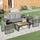 5 PCS with 3-seater sofa<br/>Grey