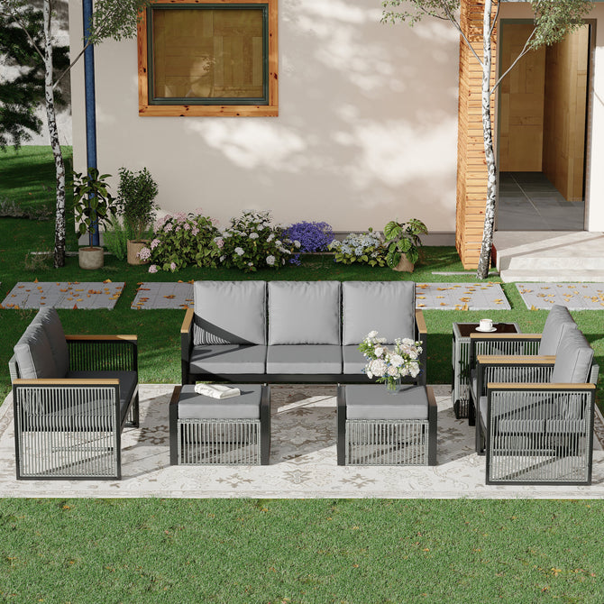 【レア】 BACKYARD／MUDDY MUZIC関連　4枚セット EROMMY 7 Piece Outdoor Sectional Patio Conversation Set, All