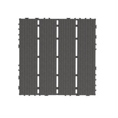 Erommy 44 PCS Interlocking Deck Tiles 12" x 12" – Dark Gray Waterproof PP Flooring for Patio, Balcony, Bathroom, Garden & Poolside, Non-Slip, Easy DIY, Indoor Outdoor All-Weather Use