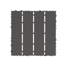 Erommy 44 PCS Interlocking Deck Tiles 12" x 12" – Dark Gray Waterproof PP Flooring for Patio, Balcony, Bathroom, Garden & Poolside, Non-Slip, Easy DIY, Indoor Outdoor All-Weather Use