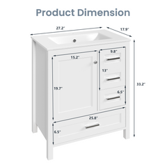 30-inch white bathroom vanity product image 2