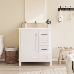 30-inch white bathroom vanity product image 9